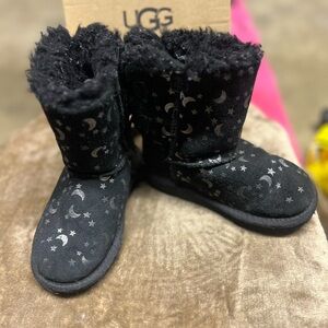 UGG Black Sparkle Ankle Boots with Plush Lining